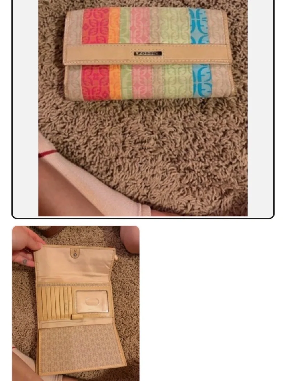 Fossil multicolored checkbook wallet